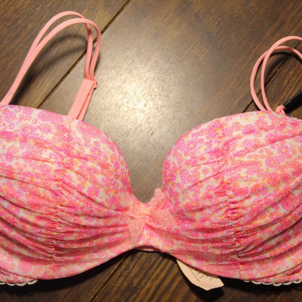 Victoria's Secret Neon Pink Push-Up Bra 34C